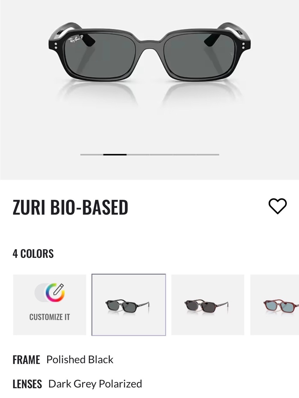 Ray-Ban Zuri Bio-Based Sunglasses - Polished Black
